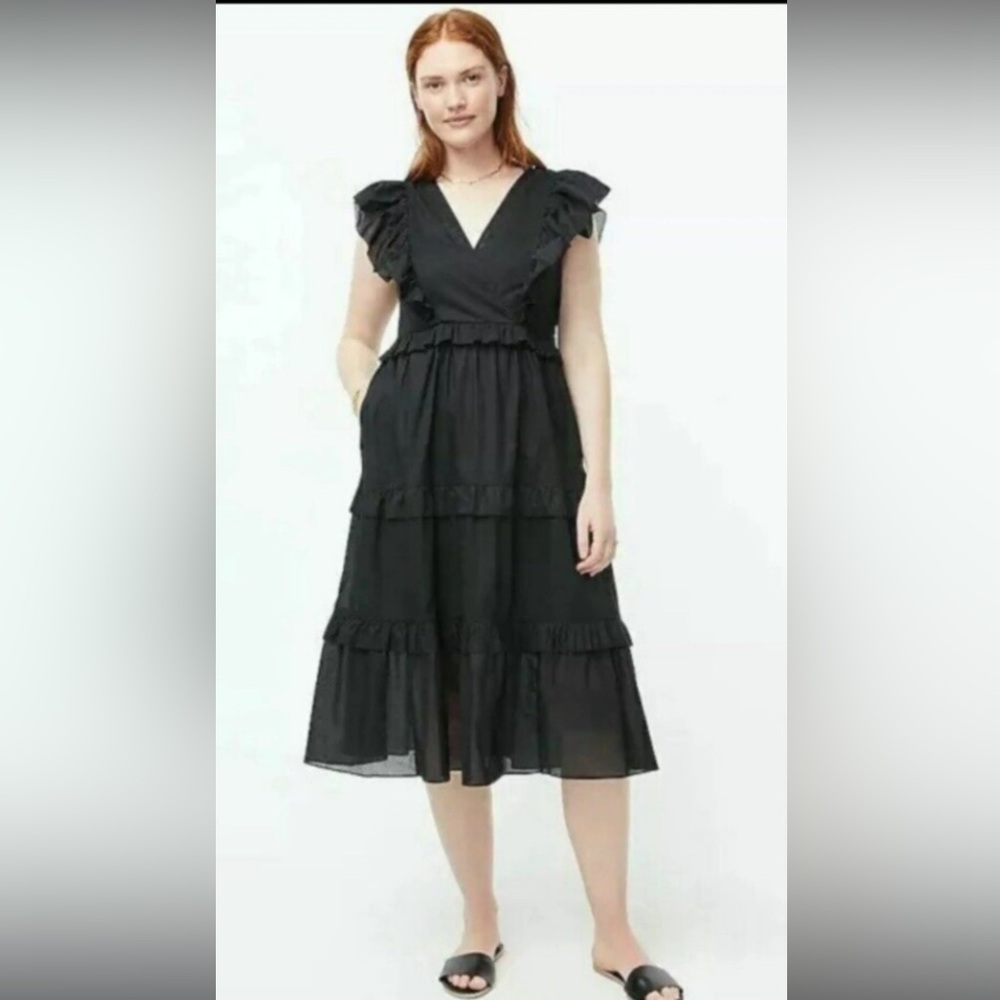 Jcrew ruffle sleeve voile dress